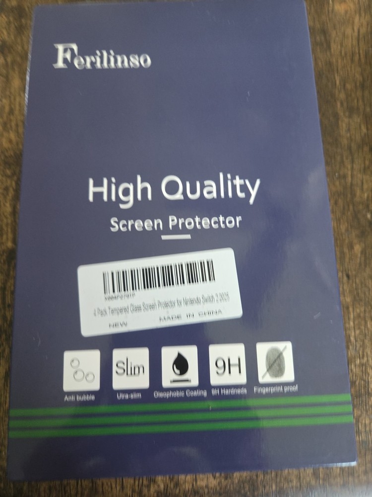Ferilinso Tempered Glass Screen Protector for Nintendo Switch – 4 Pack 9H