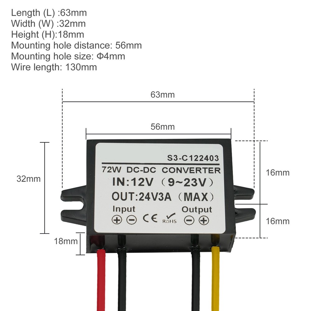 Efficient Step Up DC Converter from 12 Volt to 24 Volt with Smart Chip
