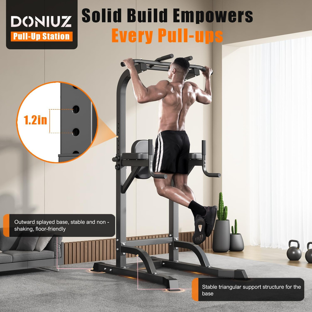 Power Tower Pull up Bar and Dip Station, Multi-Function Home Gym, Strength Train