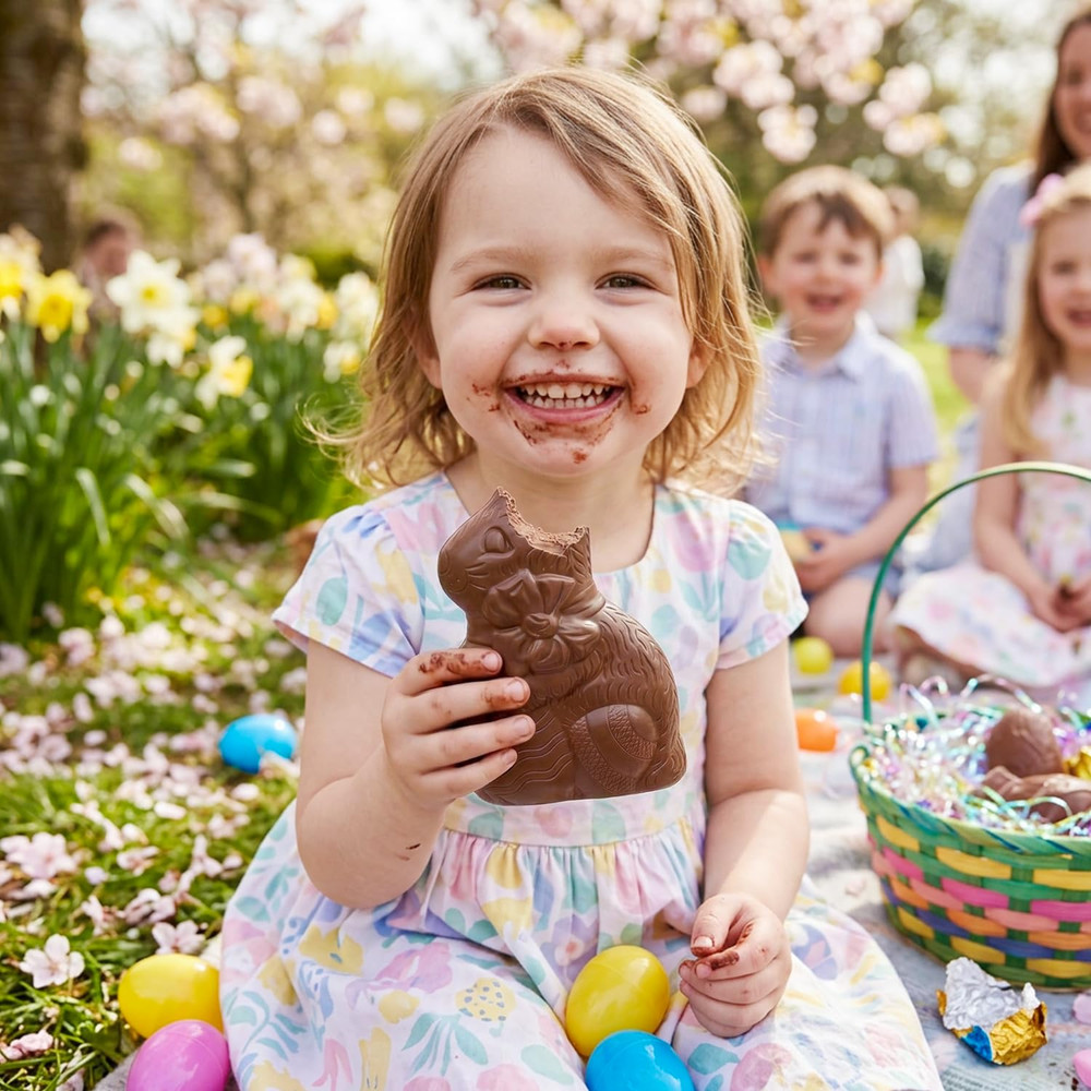 Solid Milk Chocolate Bunnies -Easter Chocolate Bunny Perfect for Easter Baskets