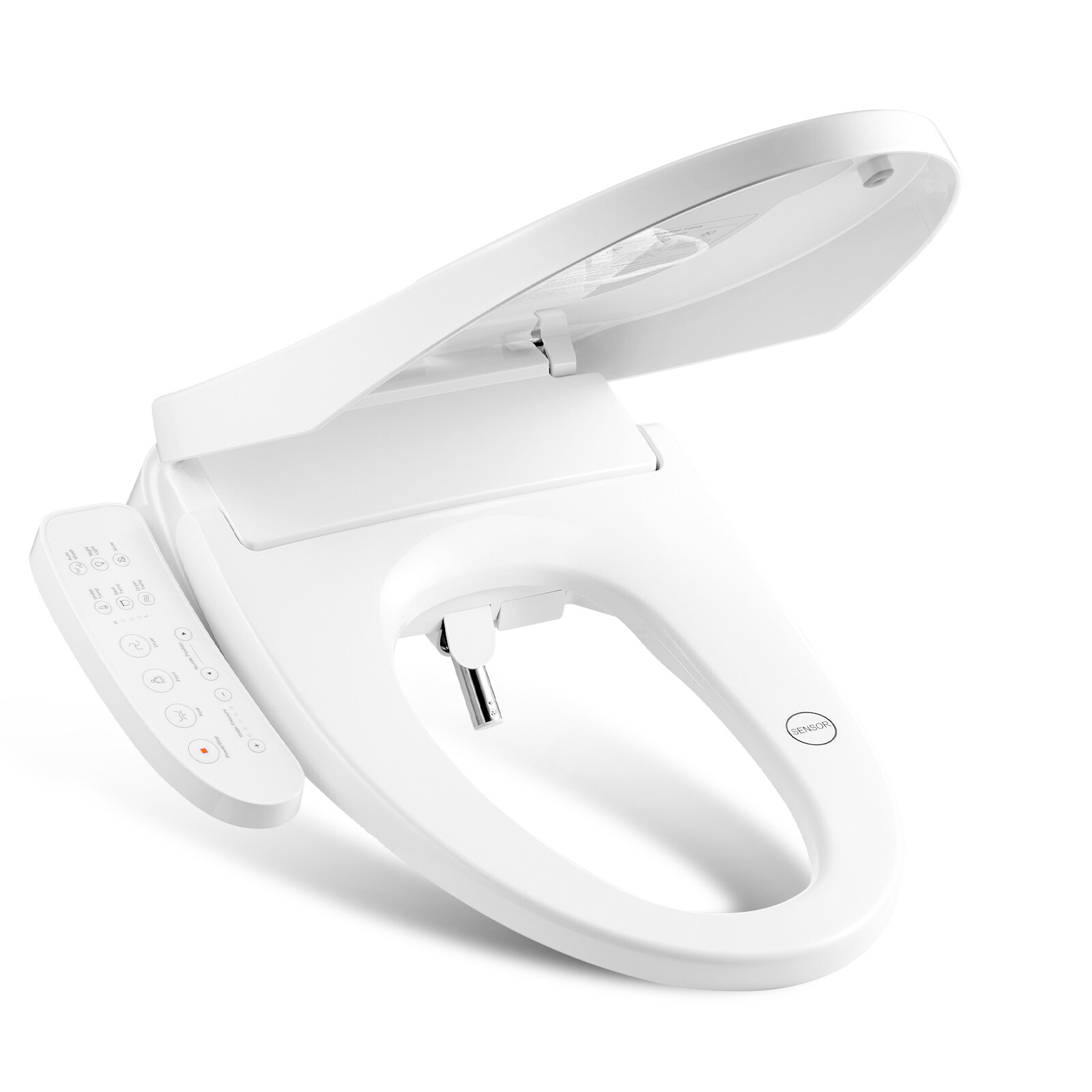 Elongated Bidet Toilet Seat Electric Smart Heated Seat Side Arm Control