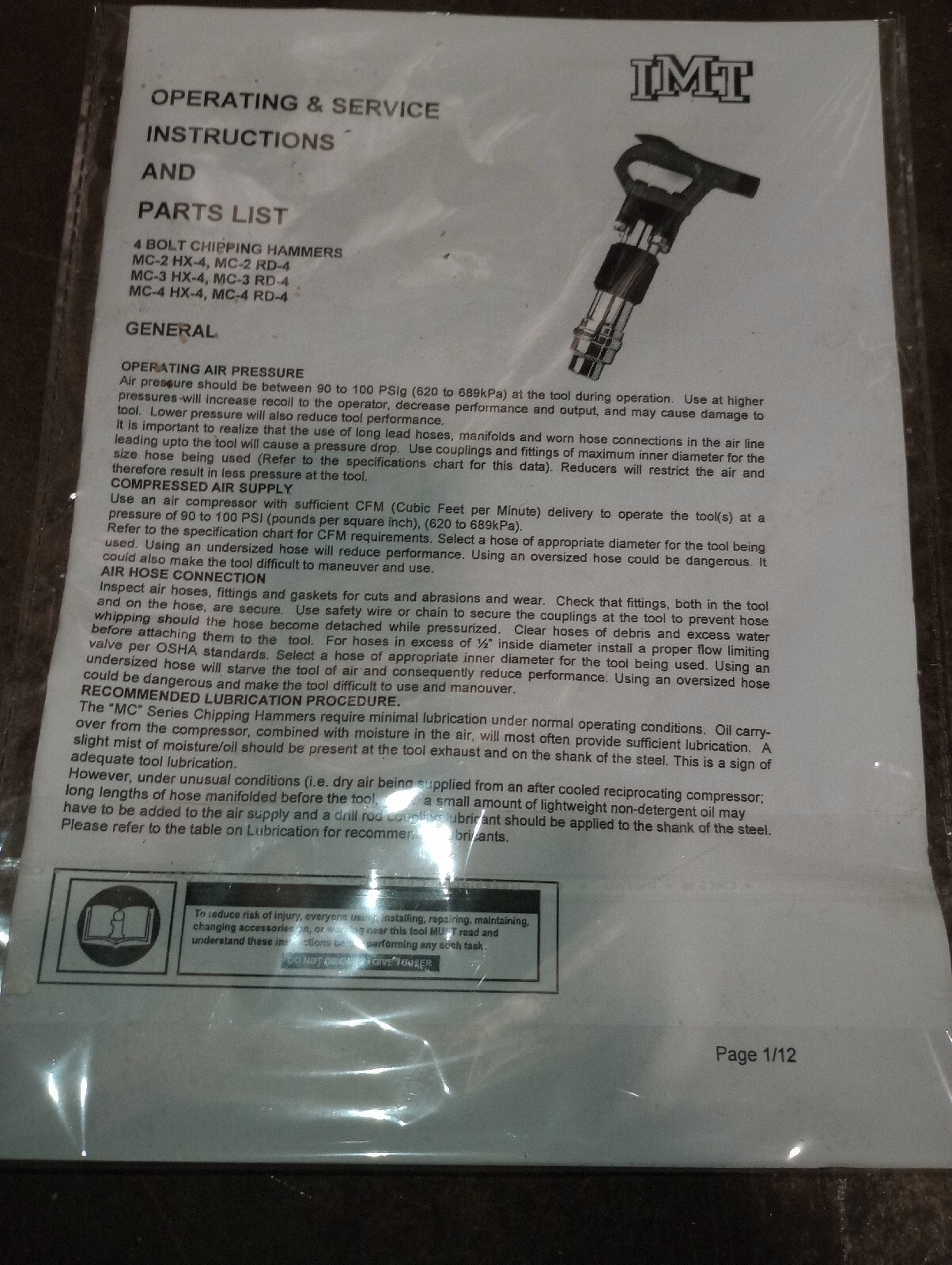IMT 4 Bolt Chipping Hammer Mc2-HX4 2" STROKE