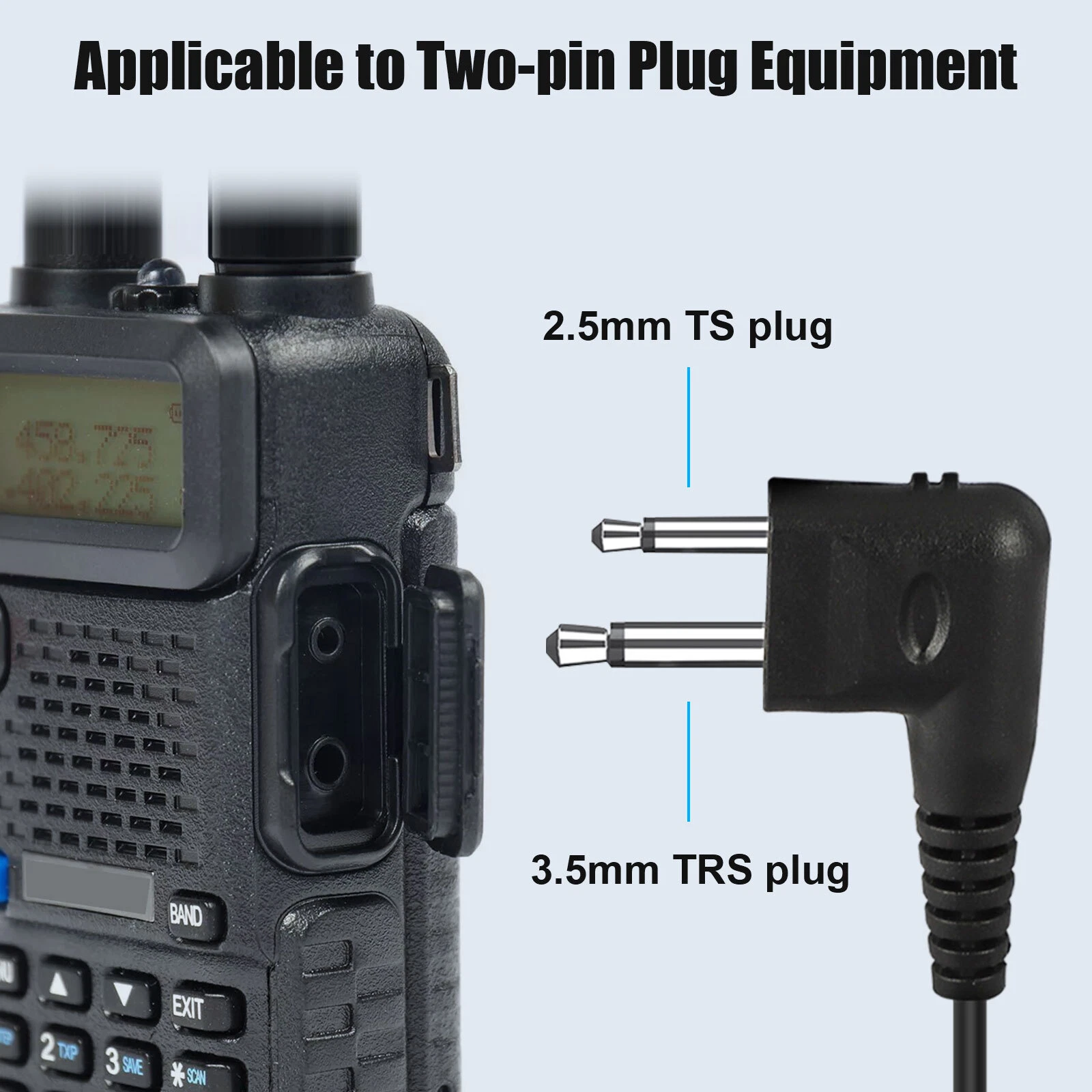 2-Pin Headset Earpiece Mic PTT for Motorola Radio CLS1110/1410 AXU Walkie Talkie