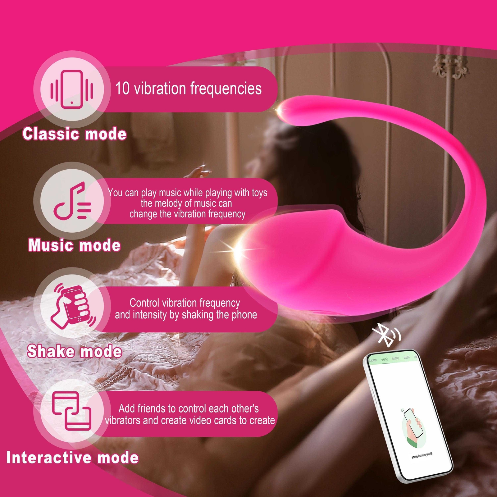 Wireless APP Remote Control Bullet Egg Vibrator G-Spot Dildo Sex Toys For Women