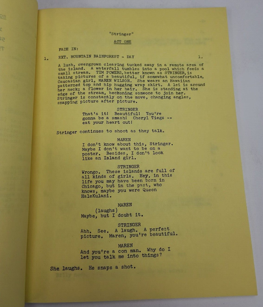HAWAII FIVE-O / Robert Janes 1978 TV Script, Paul Williams "Stringer"