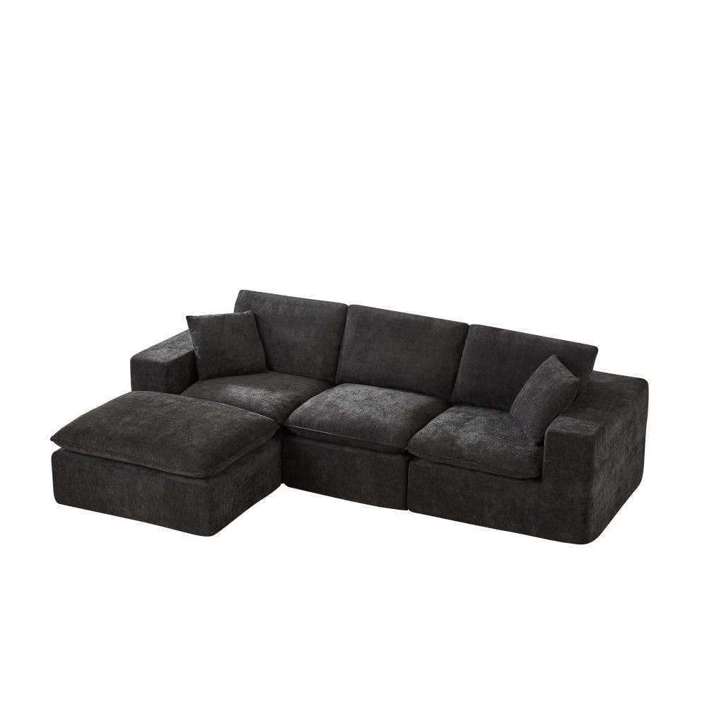 Modern Cloud Sofa w/ Chenille Fabric, Comfortable Seat, Freely Combinable