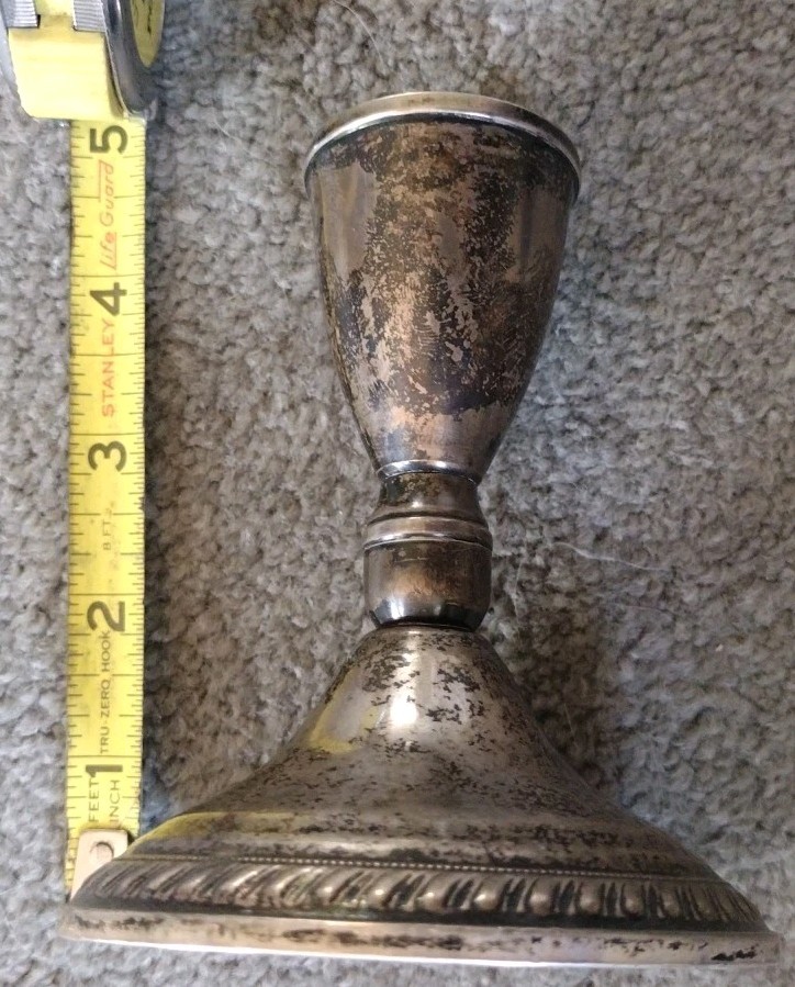 Duchin Creation Sterling Silver Weighted Candlestick Height 4 1/5" width 3.25"