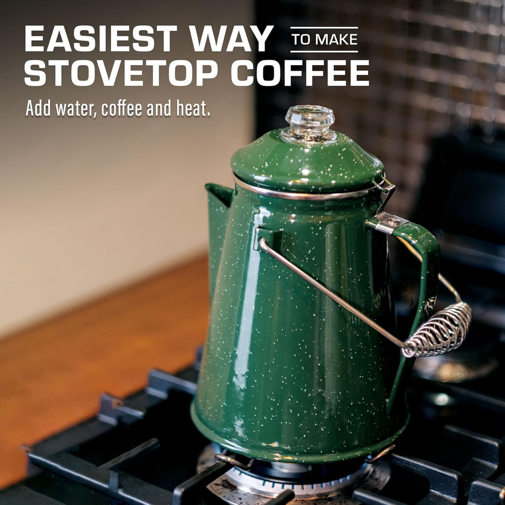 Classic Percolator Coffee Pot — Camping Coffee Percolator, Campfire Coffee Pot –