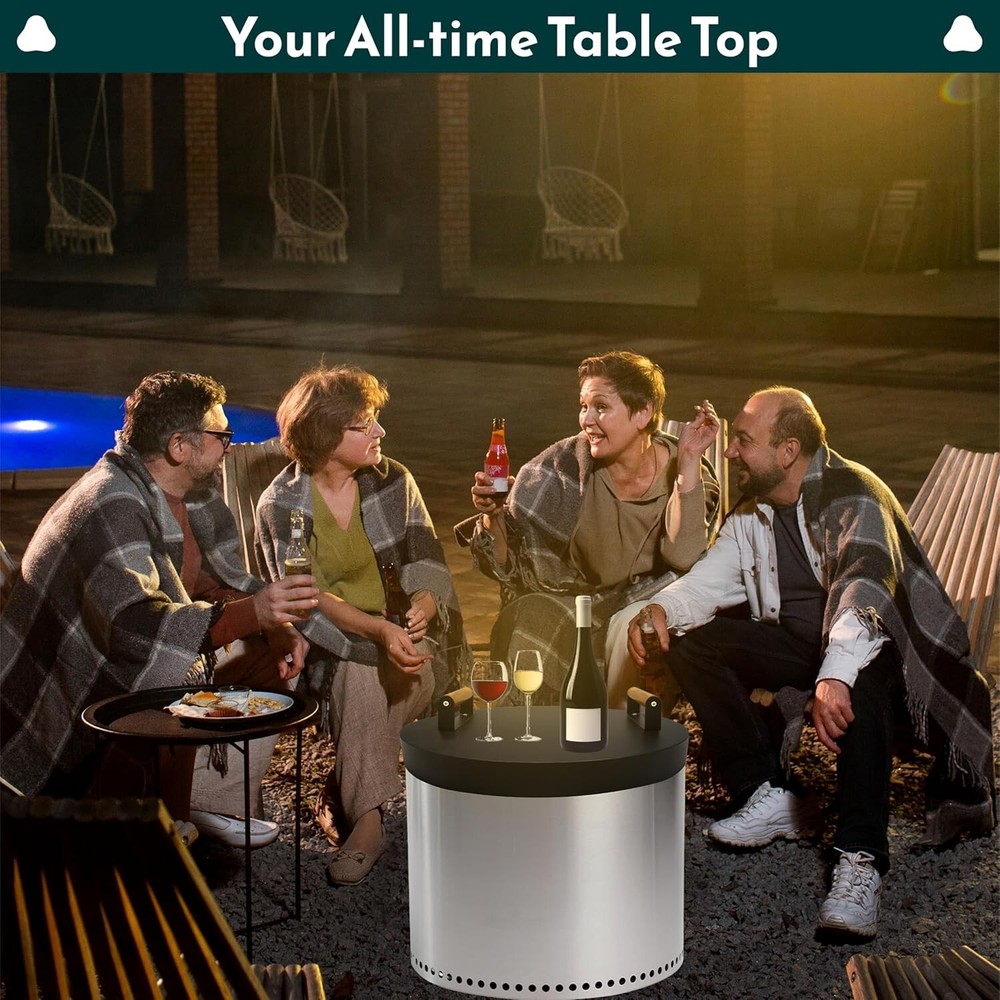 FEBTECH 20 inch Round Firepit Lid - Perfect Fit for 19.5" Smokeless Fire Pits