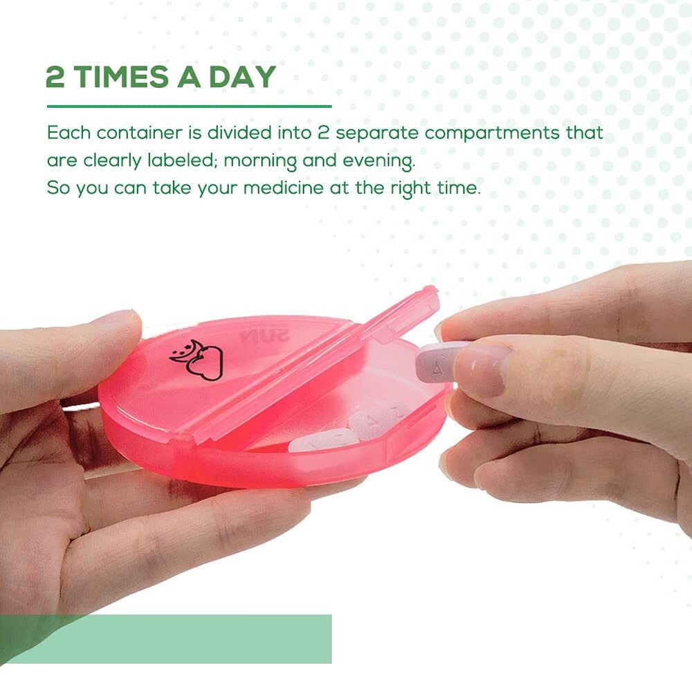 Weekly Pill Organizer twiceaday Portable 7 Day Pill Box Case With Stackable Am