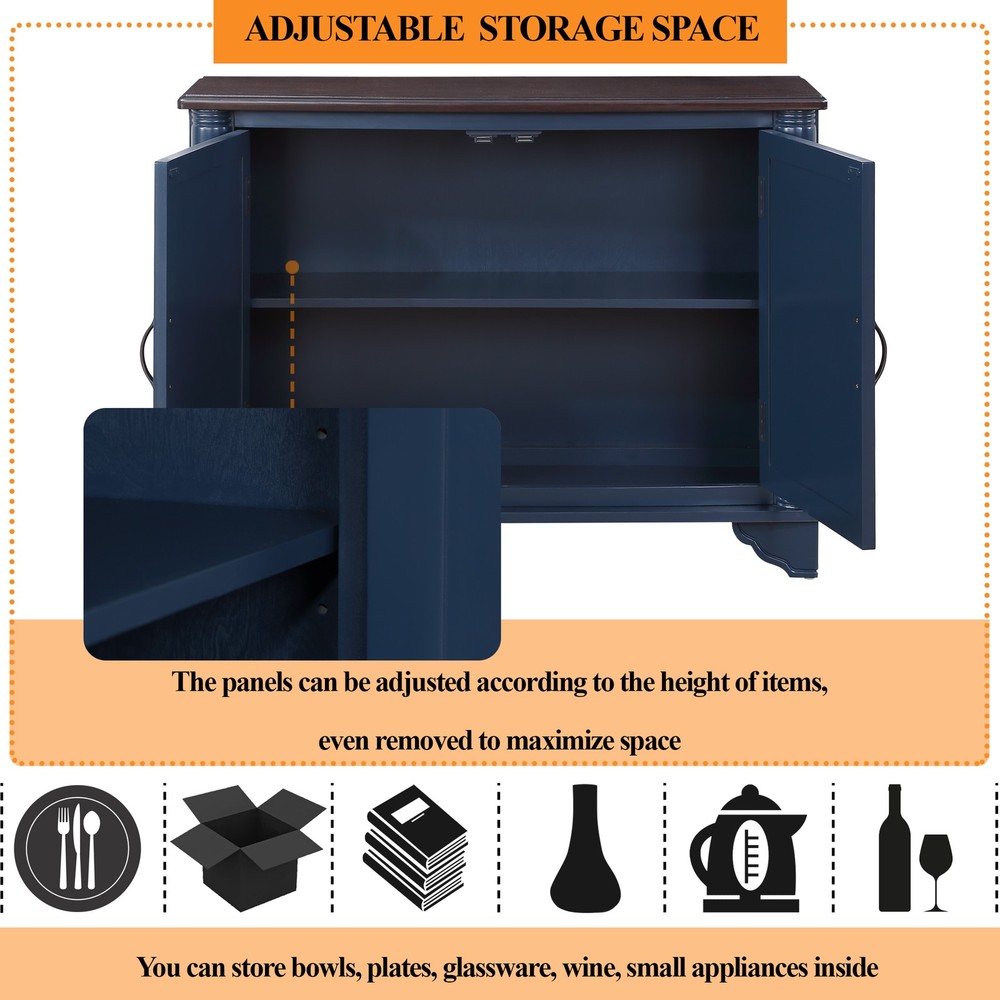 40" Console Table with Storage Shelf, Retro Entryway Table with Adjustable Sto
