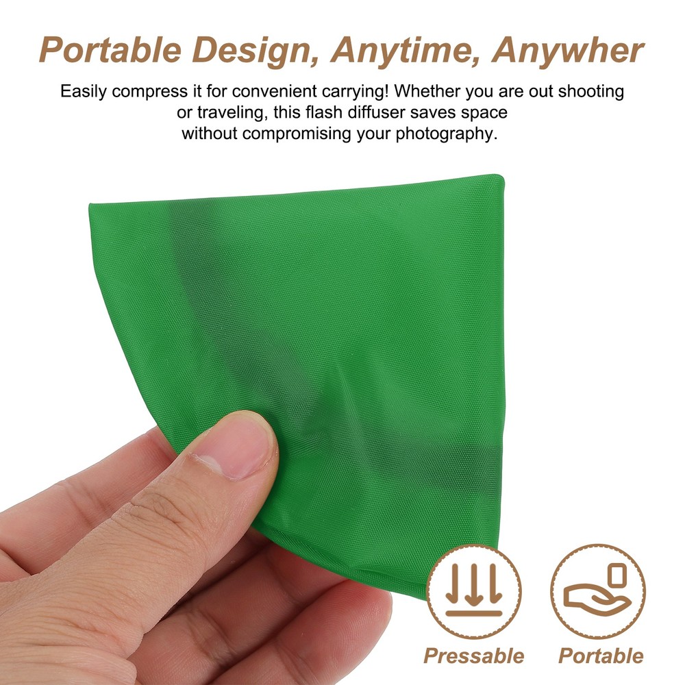 5pcs 6.3" x 6.3" Soft Mini Flash Bounce Diffuser Cap, for Flashlight, Green