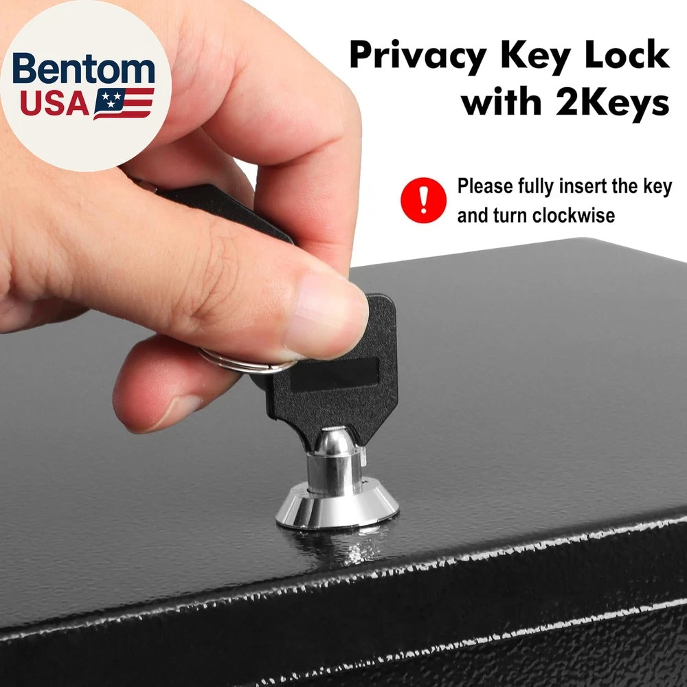 Fireproof Document Box with Key Lock, Small Lock Boxes for Personal Items, Fire