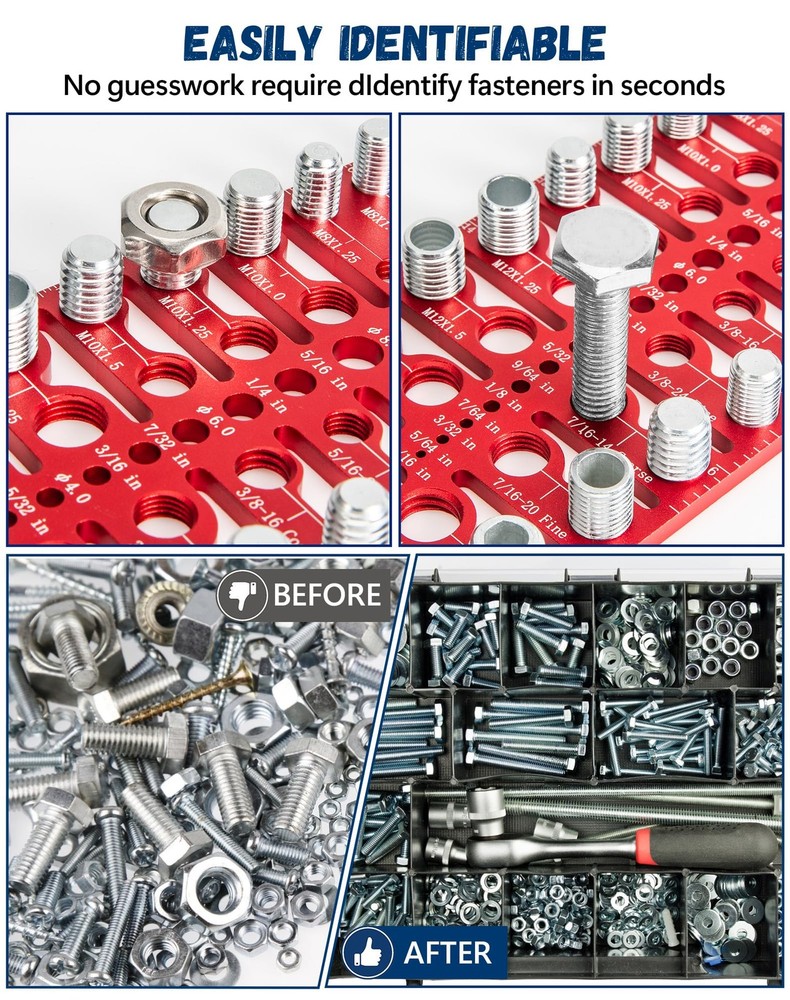 57 Nut and Bolt Thread Checker - Standard Metric Silver