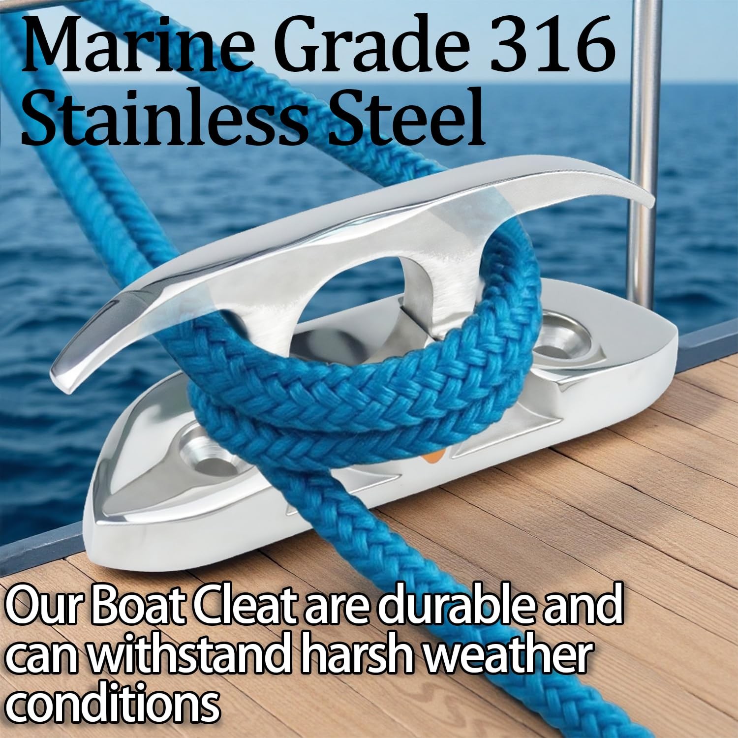 Folding Boat Cleat 41/2 Inch 316 Stainless Steel Flip Up Dock Deck Marine