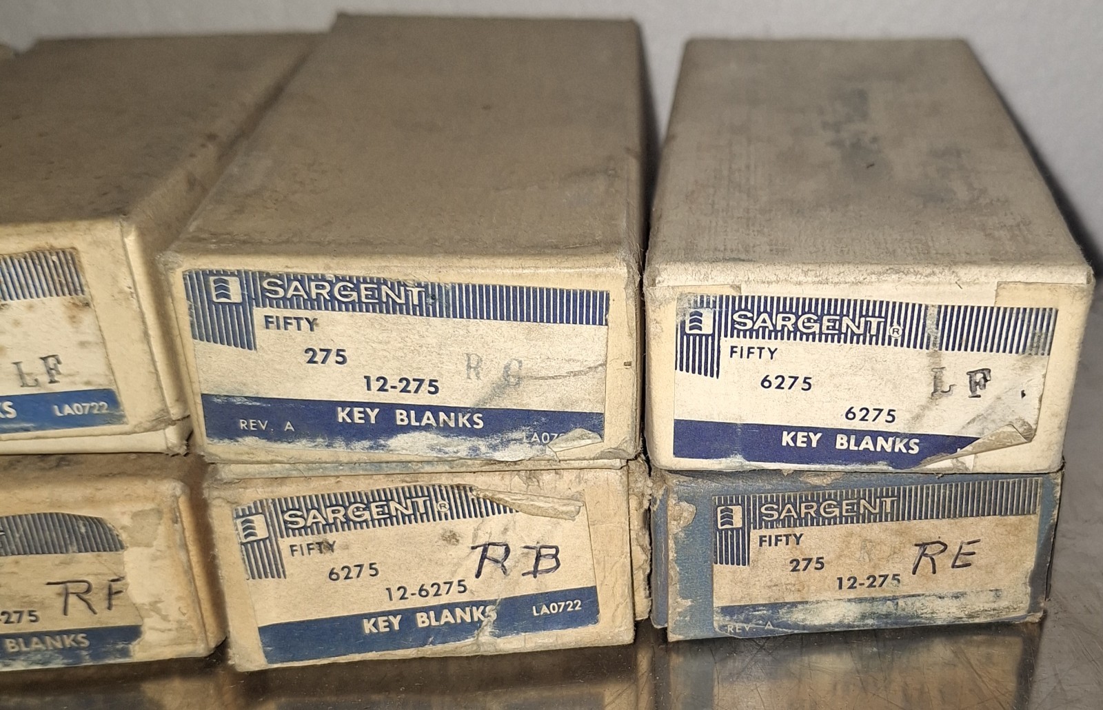Large Lot of Key Blanks Sargent 8 Boxes Assorted Types 300 + N.O.S.