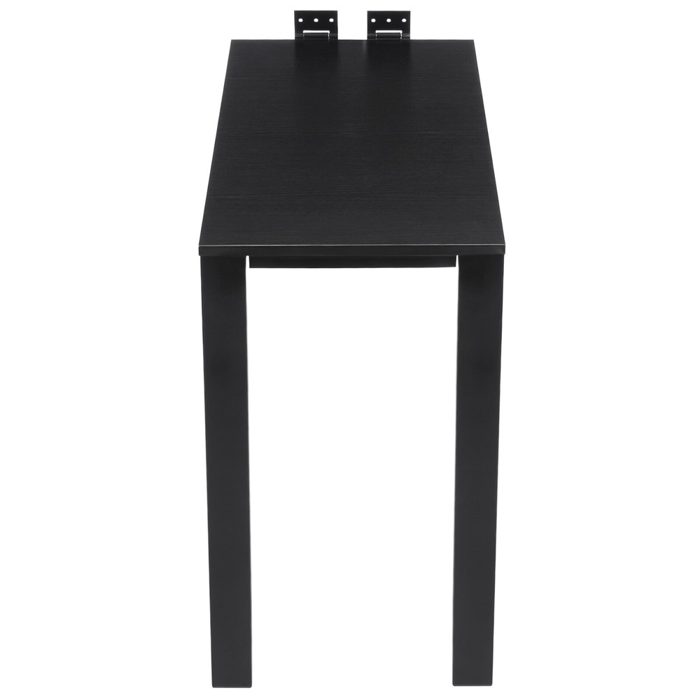 Black Folding Dining Table L-Shape Wall Mounted Floating Folding Table 132.28lbs