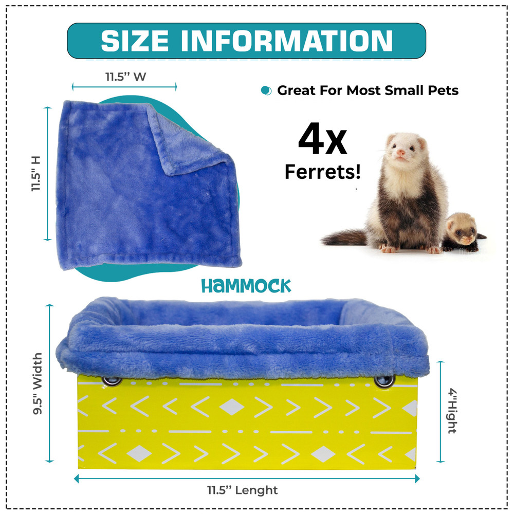 Ferret Box Bed Hammock for Hanging or Shelf Use