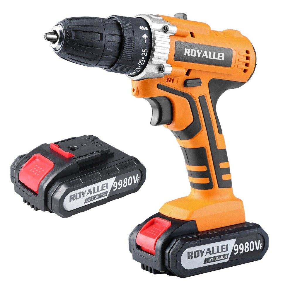 Electric Lithium-Ion Drill Driver 1/2 inch Multi-function Cordless 21V 2 Speed