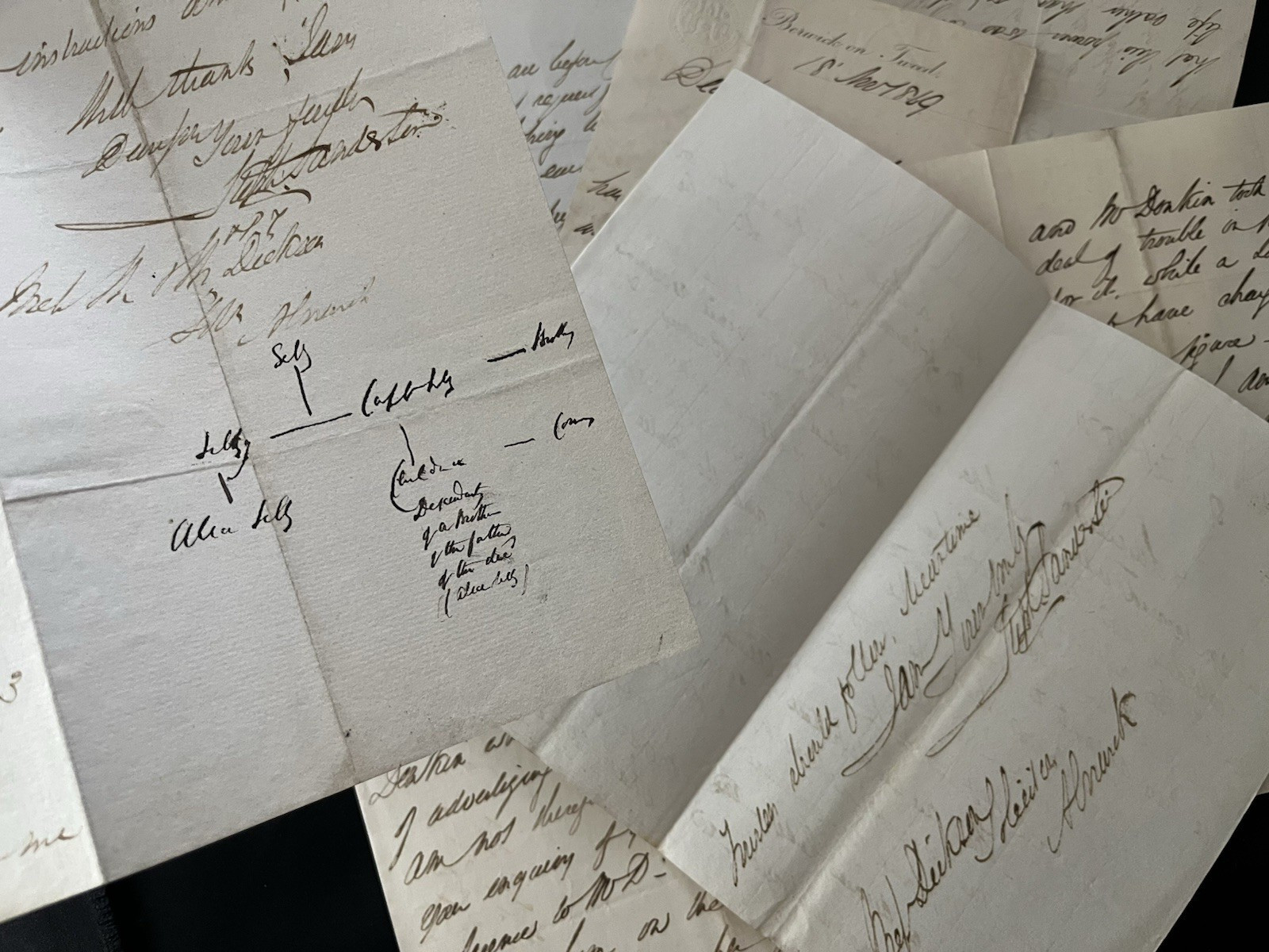 OLD LETTER IN ENGLISH 1800s - Victorian Era Watermarked Correspondence Document