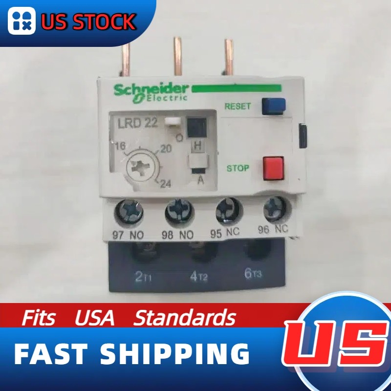 New Schneider LRD22 Thermal Overload Relay, 16-24A, Class 10A | US Inventory