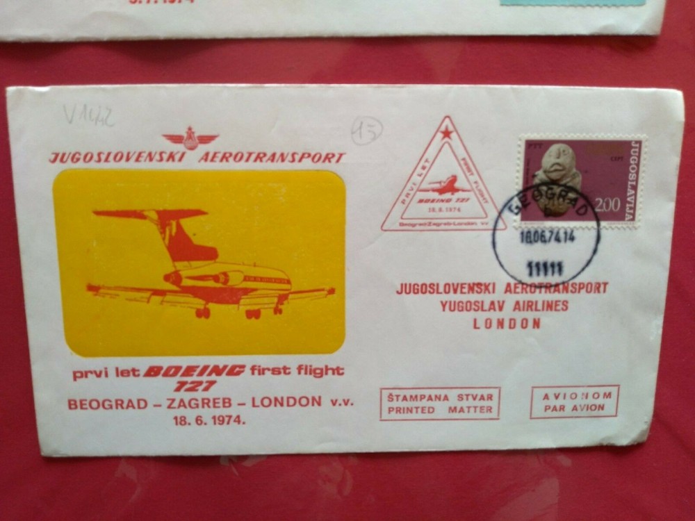 FIRST FLIGHT JAT BEOGRAD LONDON (V1442)