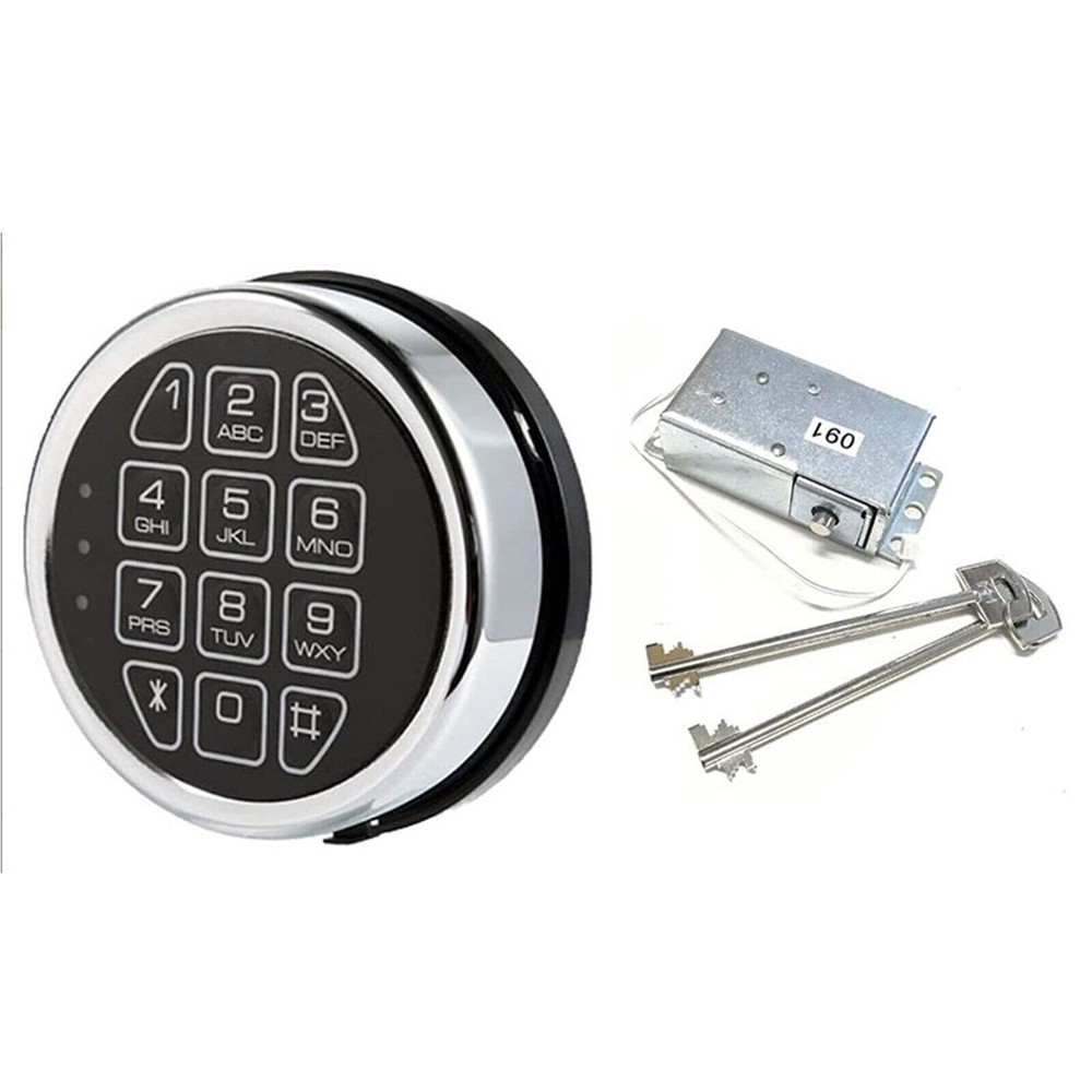 Gun Safe Lock Replacement Chrome Keypad Safe Electronic Lock Solenoid 2 Key US