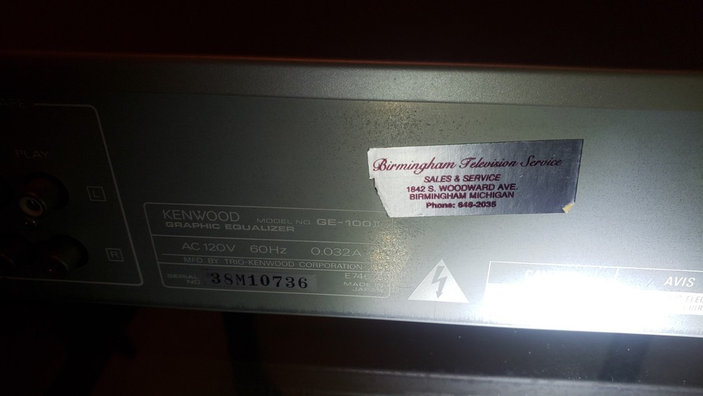Kenwood GE-100IIB Equalizer - Tested and Working
