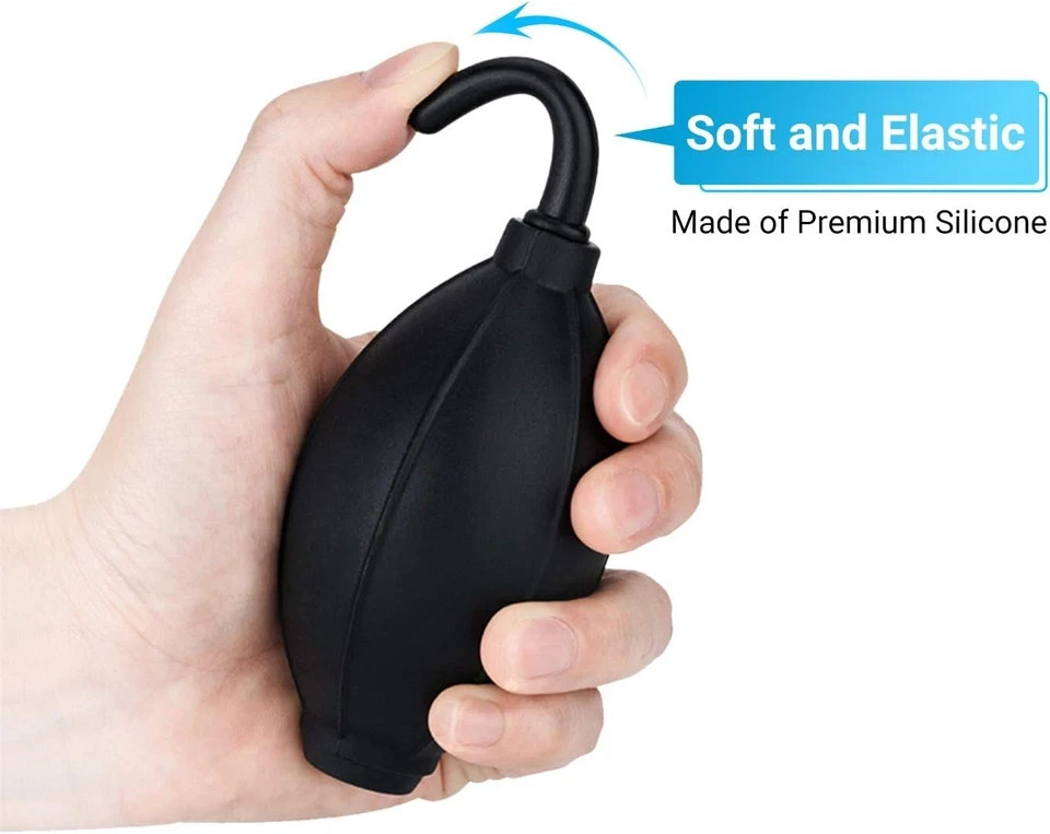Soft Tip Silicone Super Air Blower Blaster Pump Dust Cleaner Include Micro Fiber