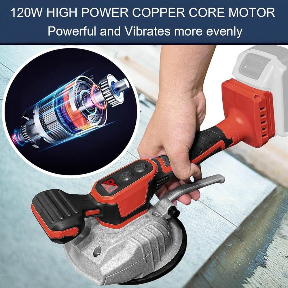 Tile Vibration Tool for Milwaukee 18V - 8-Speed Handheld Suction
