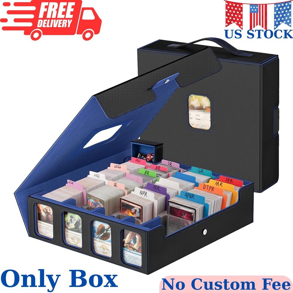 3200+ Trading Card Storage Box with Commander Display, 4-Row TCG Card Box