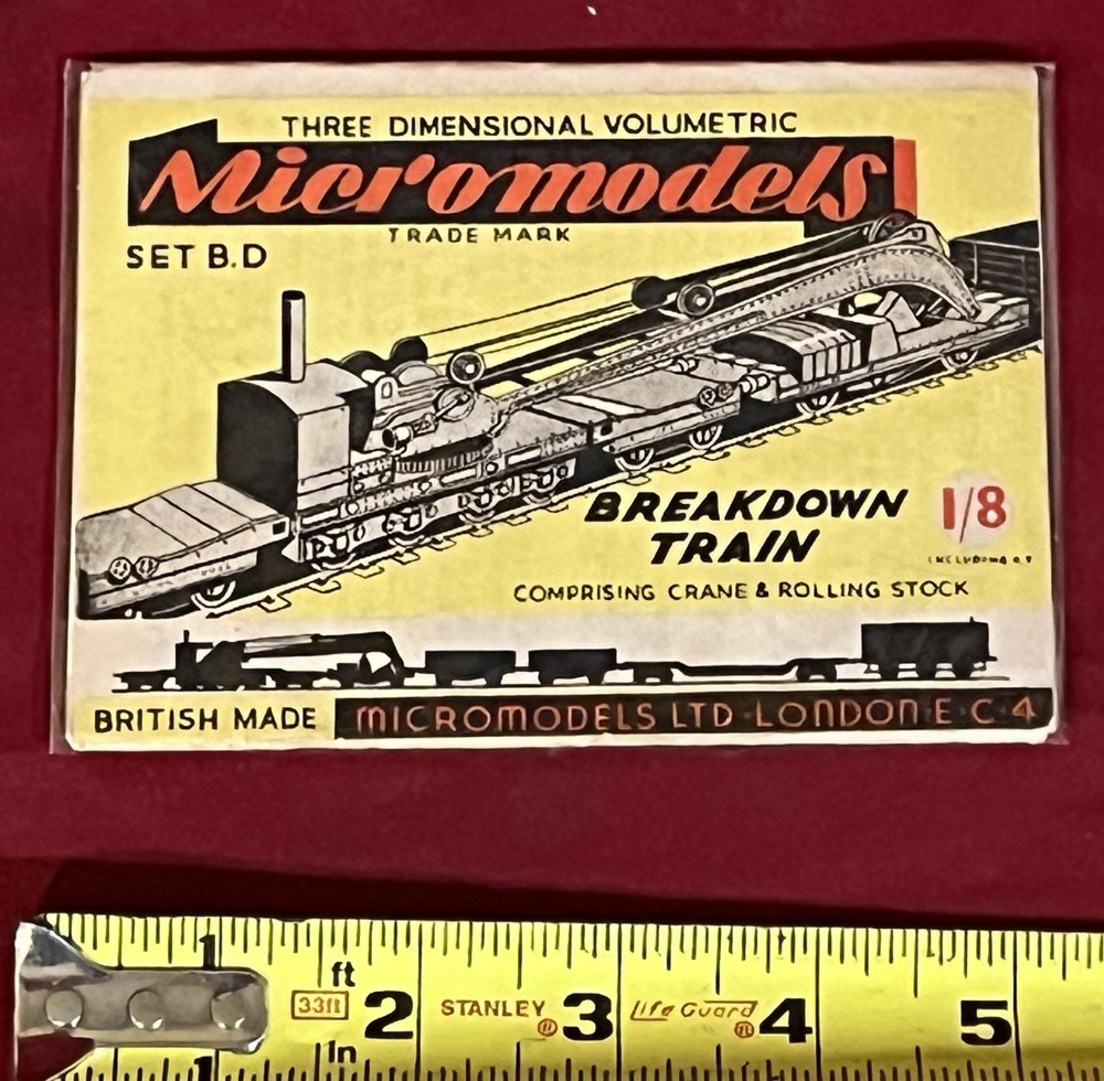 NOS 3D MICROMODELS SET #B.D. " BREAKDOWN TRAIN + ROLLING STOCK-COMPLETE-NEW
