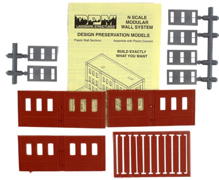 N Scale - 3 Dock Level Walls with Windows "Modular System" DPM-60102