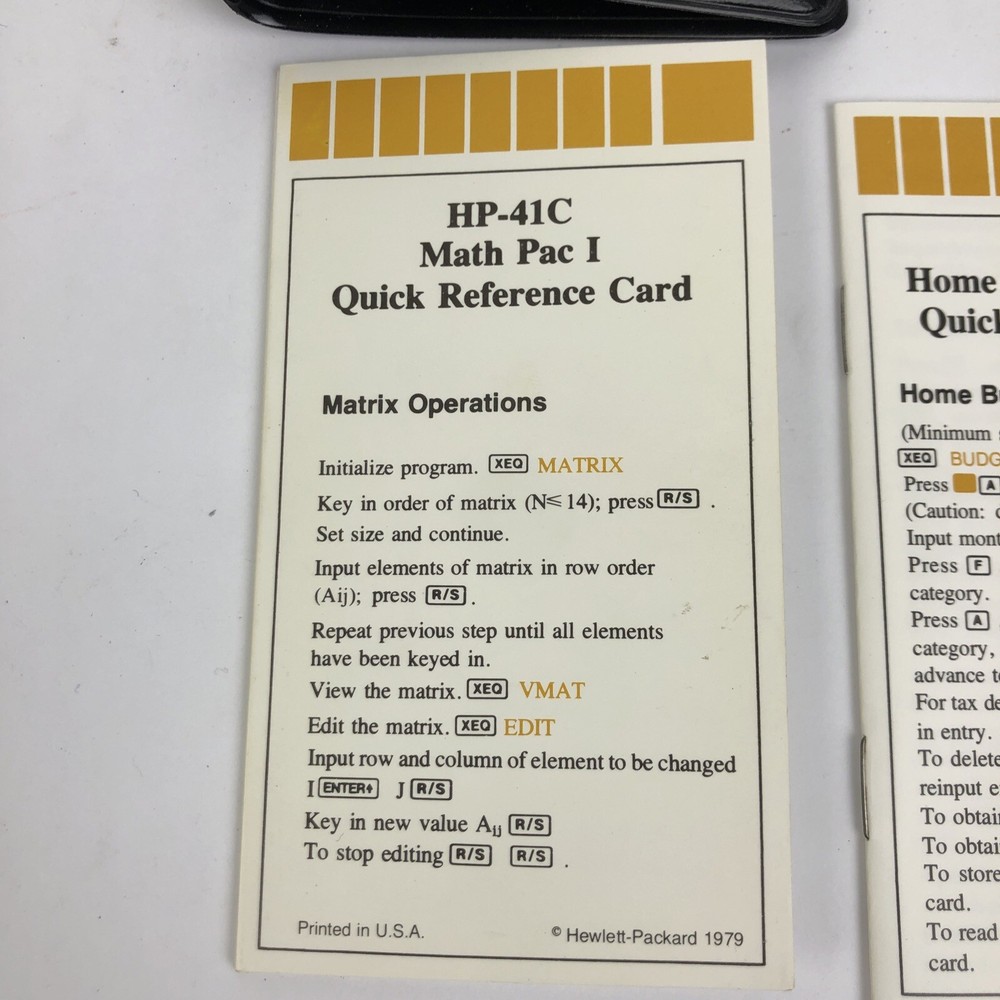 Vtg Hewlett Packard Calculator Memory Module HP 82106A HP 00041-15003 Reference