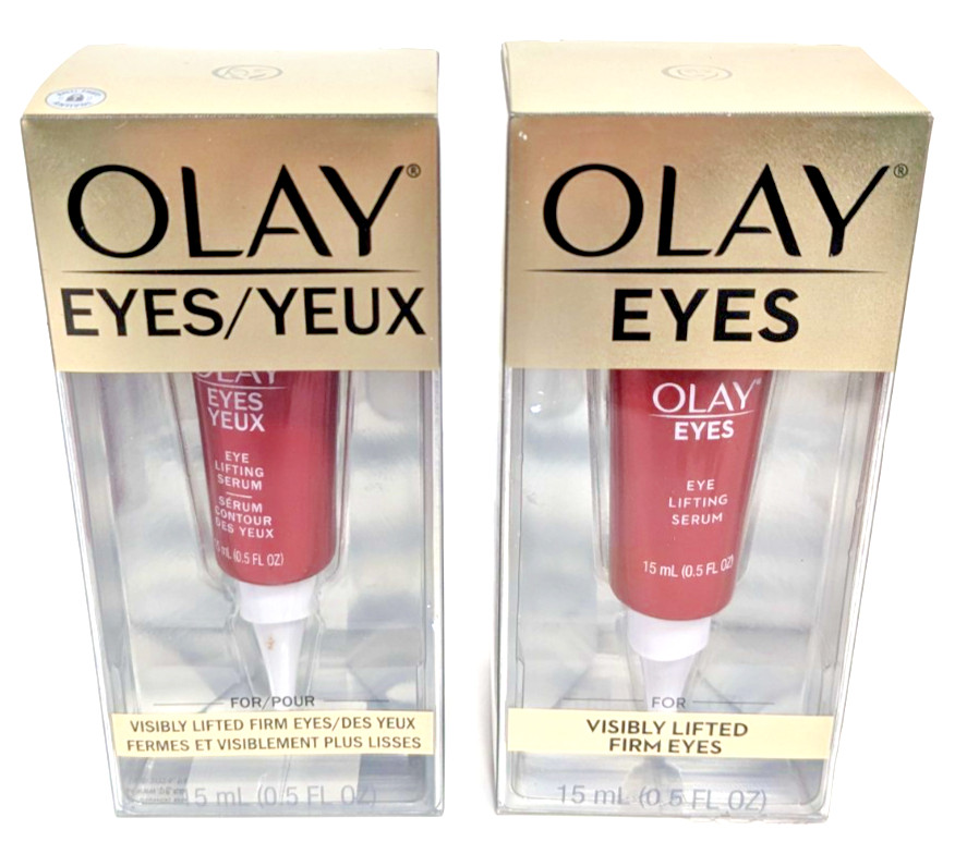 OLAY Eye Lifting Serum Visibly Lifted Firm Eyes 15ml NEW Sealed Duo Pack
