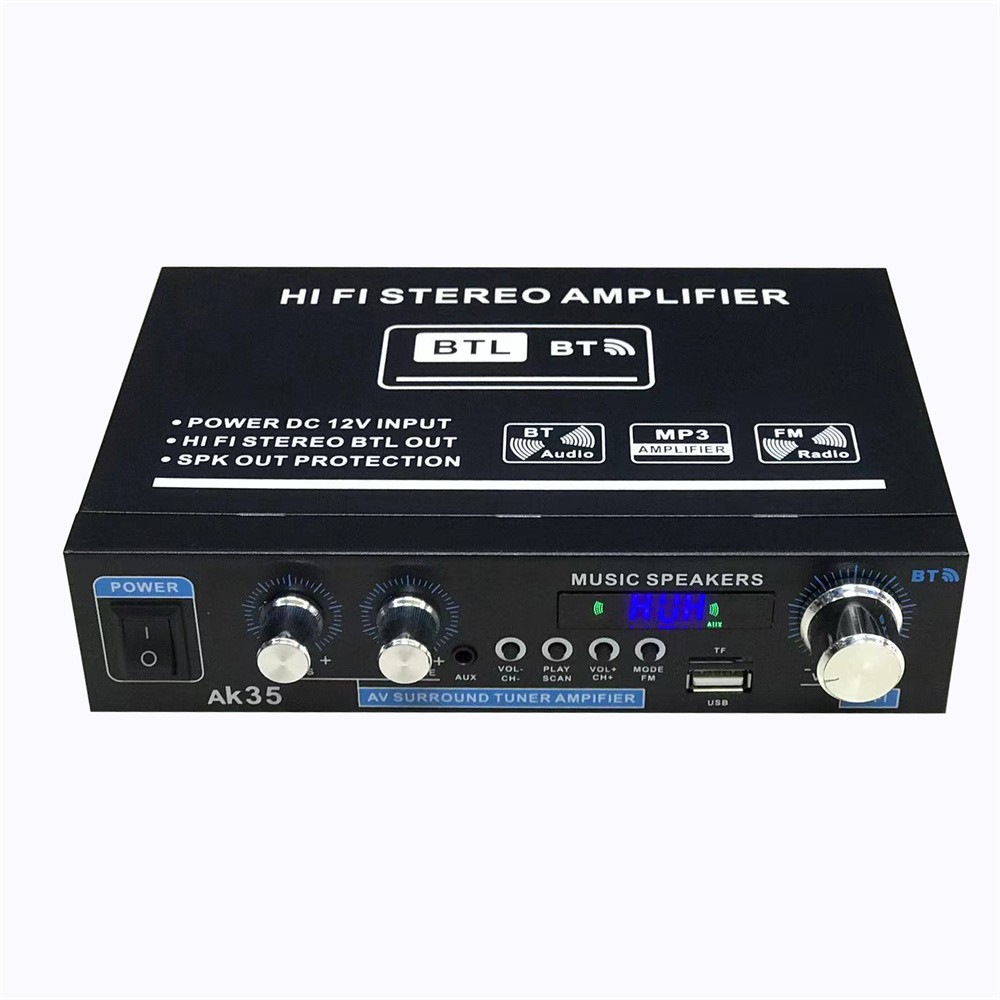 Stereo Amplifier Home Audio Bluetooth 2.0 Max 200W Power Stereo Receiver AK35