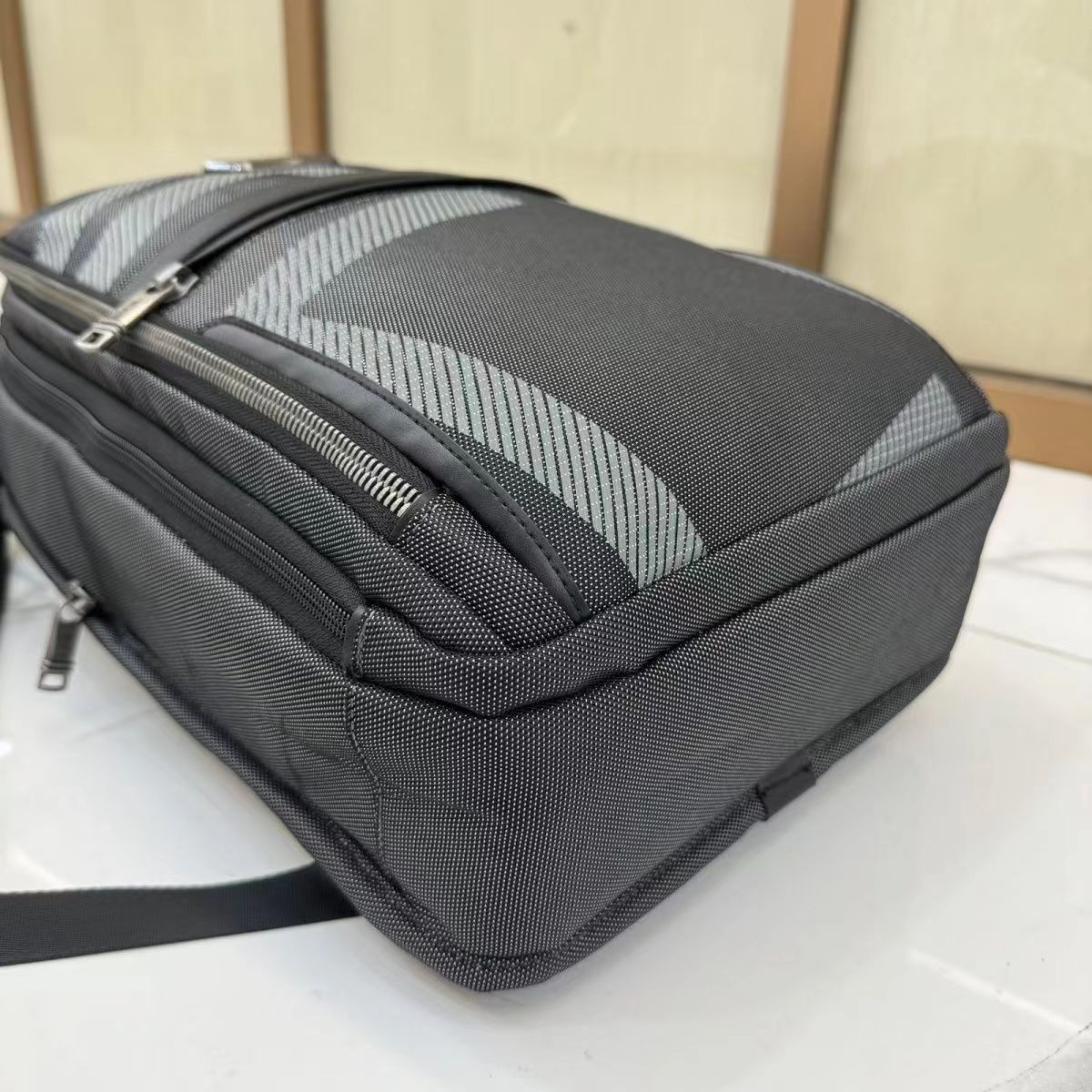 TUMI ALPHA 3 Black Gray Slim Backpack Business Nylon Bag NEW 2603581