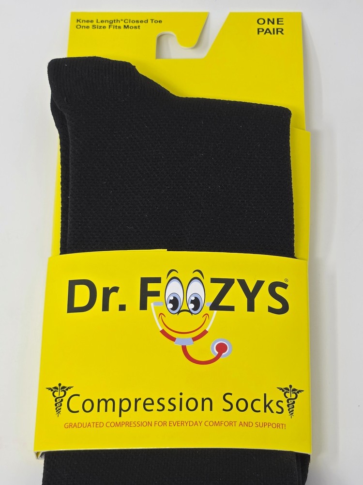 DR FOOZY COMPRESSION SOCKS NEW ONE SIZE ONE PAIR NEW BLACK