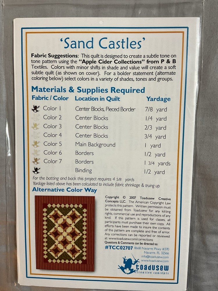 Quilt Patterns Sand Castles TCC03107