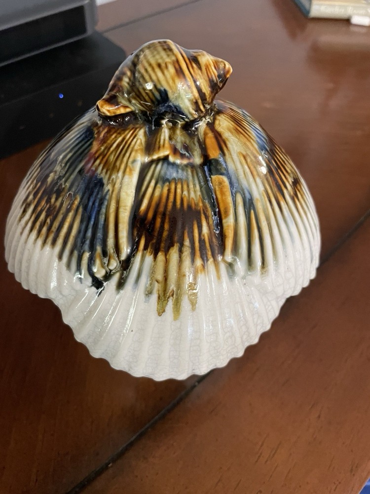 Ceramic Glazed Hanging Birdhouse Shell On Top