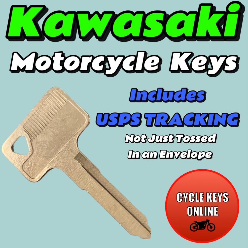 Kawasaki Motorcycle keys Cut to Code replacement key for codes B211111-B214134