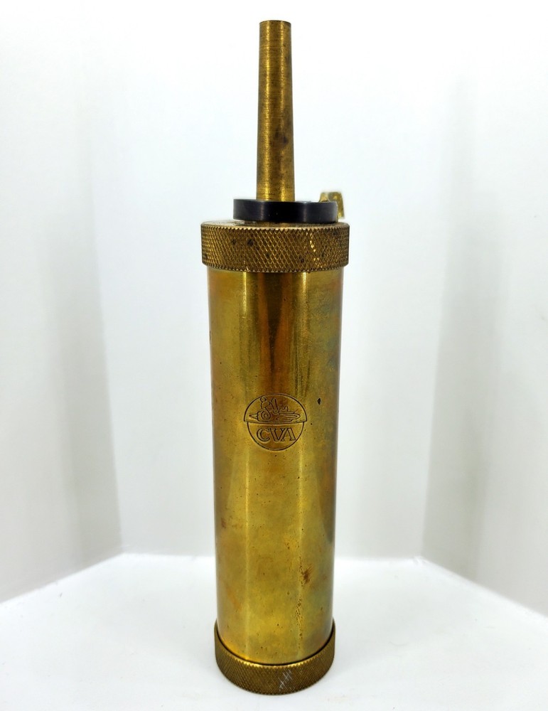CVA Brass Powder Flask Spring Valve Percussion Flintlock Muzzleloader Traditions