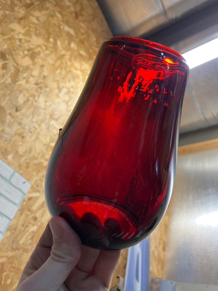 Dietz Fitzall Ruby Red Glass Lantern Globe Replacement 2H Loc-Nob