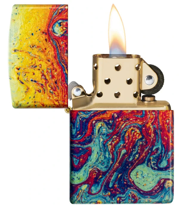 Zippo Premium Windproof Lighter Mixed Abstract Flame Design USA 1CT