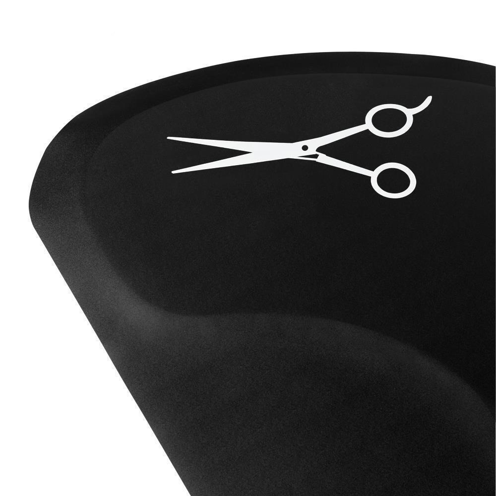 3' x 5' Salon Barber Shop Chair Anti-Fatigue Floor Mat Black Semicircle 1/2”