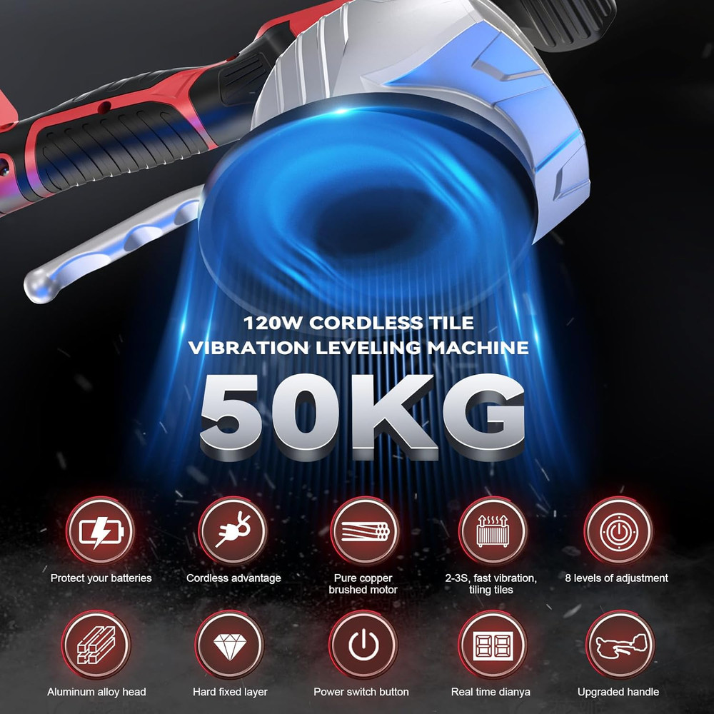 Cordless Tile Vibration Leveling Machine for Milwaukee 18V Max Battery, Portable