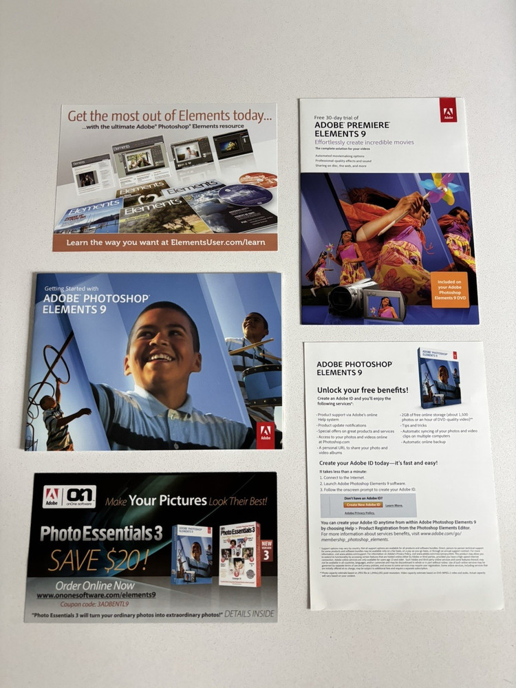 Adobe Photoshop Elements 9 (Mac/Win) Complete with Serial Number - Please READ