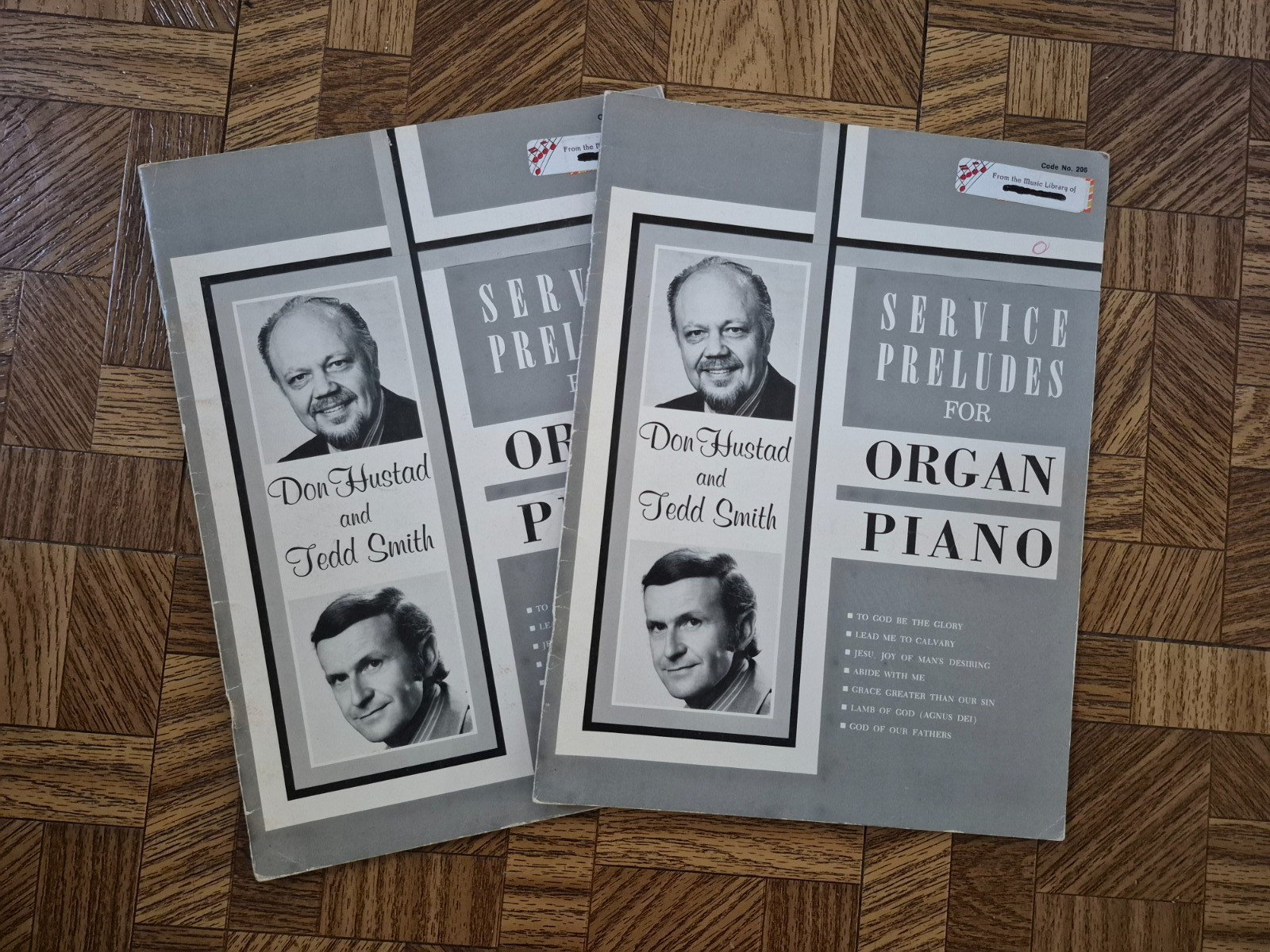 2 SERVICE PRELUDES FOR ORGAN AND PIANO songbooks arr. Don Hustad/Tedd Smith 1964