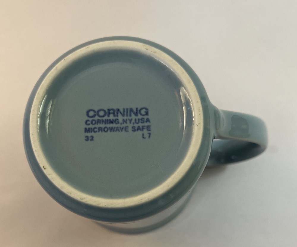 Corning 10 oz Mug Stoneware Light Blue USA