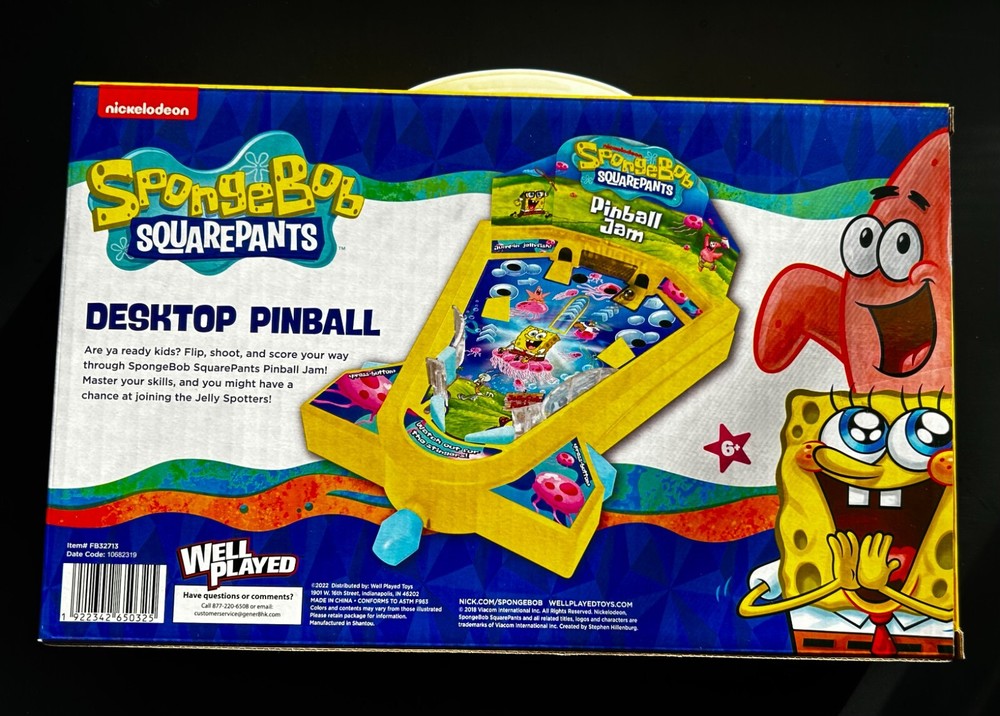 SpongeBob Squarepants Tabletop Pinball Machine Game